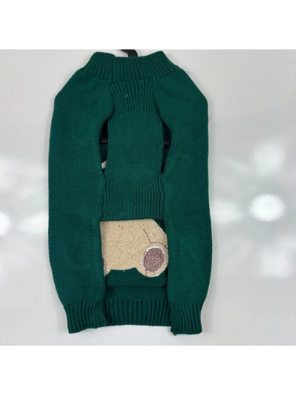 Tommy Bahama Pet Christmas Teddy Bear Dog Sweater Green Knit Medium Whimsicle